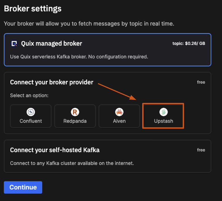 Quix broker settings